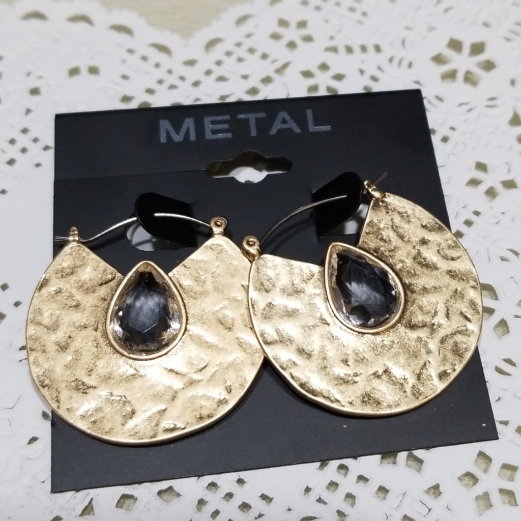 Geometric Shape Cz Accent Earrings By Metal